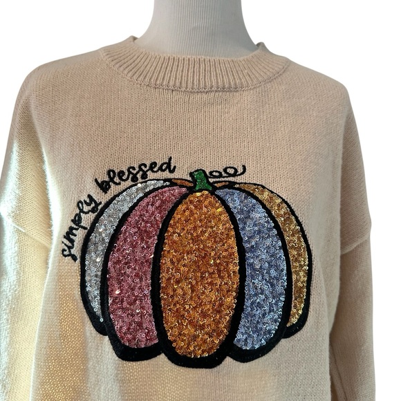 Simply Blessed Cream Sweater - Picture 2 of 12